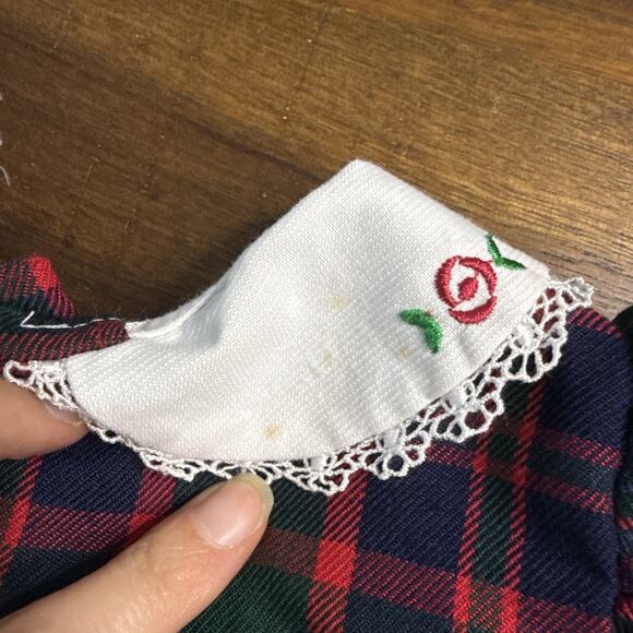 Vintage Christmas girls plaid dress 24 Months - Picture 3 of 4